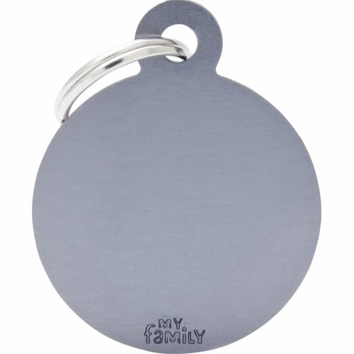 My Family Tags basic rund grå stor
