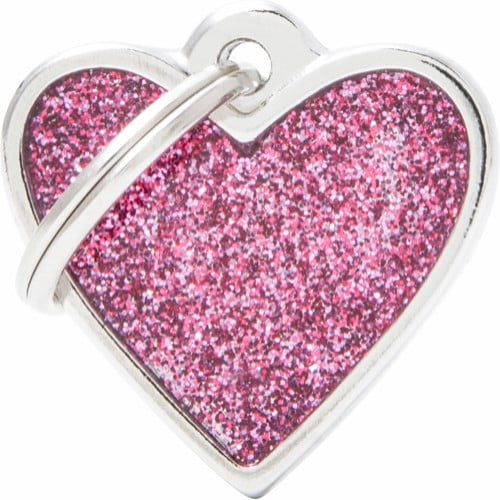 My Family Tags shine hjerte rosa liten