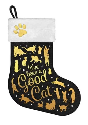Julestrømpe Katt Svart "I've Been a Good Cat"