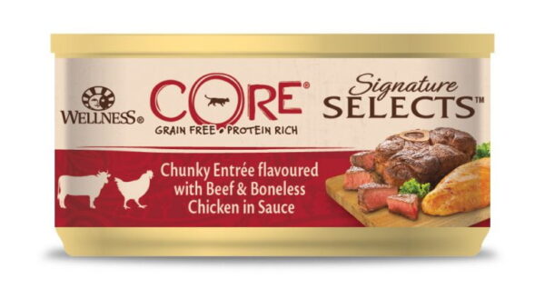 Core Cat Selects Chunky biff & kylling i saus 79 g