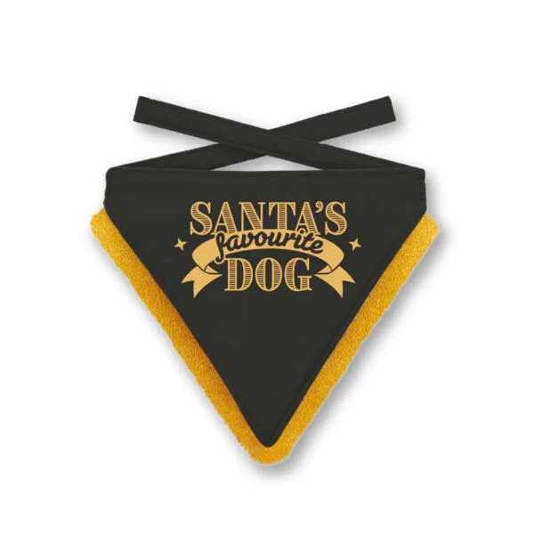 Julebandana Hund Svart "Santa's Favourite Dog" M