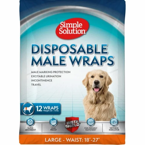 Simple Solution engangsmagebånd til hannhund L 12pk