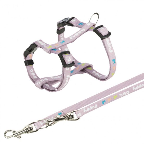 Trixie valpesett, sele+kobbel lyslilla 22-35cm, 2mx8mm