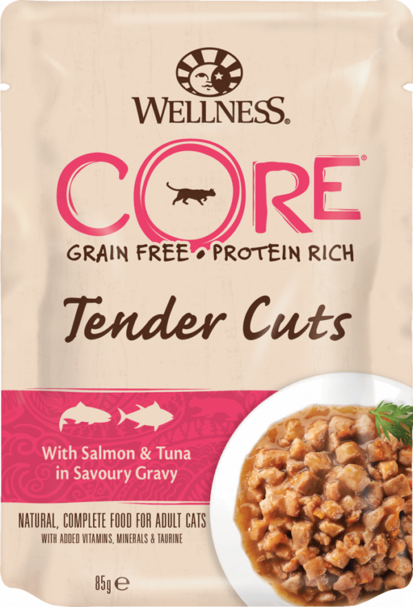 Core Cat Tender Cuts laks og tunfisk 8x85g