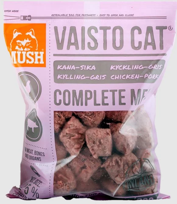 Mush B.A.R.F Vaisto katt rosa kylling/gris 800 gram
