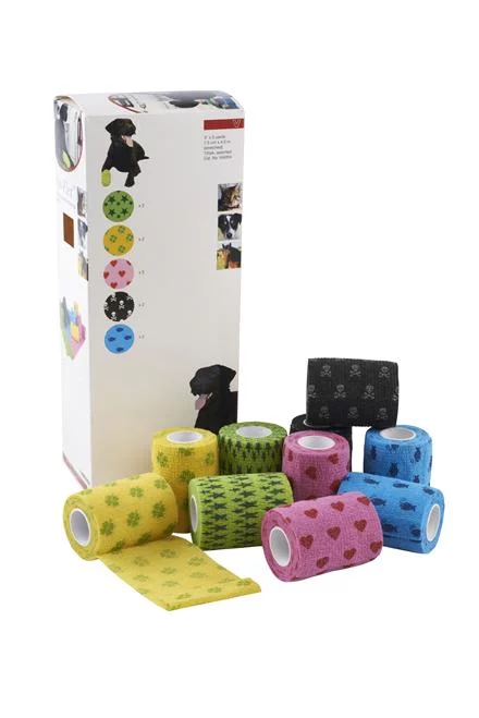 Kruuse Fun-Flex Pet Assorted selvklebende bandasje 10cm x 4,5m