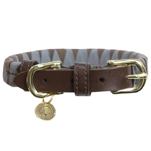 Kentucky lærhalsbånd Triagle Grey ML/58cm