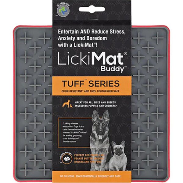 Lickimat Buddy Tuff rød 20x20cm