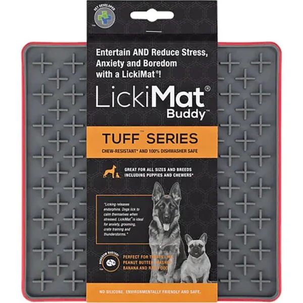 Lickimat Buddy Tuff rød 20x20cm