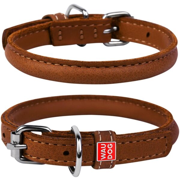 Halsbånd Waudog rundsydd brun 13mmx53-61cm