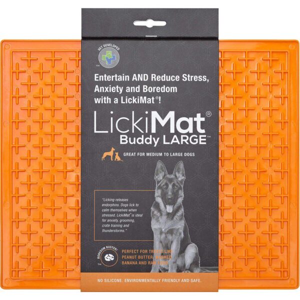 Lickimat Buddy Large oransje 28x28cm