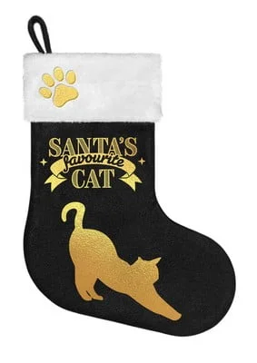 Julestrømpe Katt Svart "Santa's Favourite Cat"