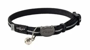 Rogz Alleycat Halsbånd Svart m/refleks XS 8mmx16,5-23cm