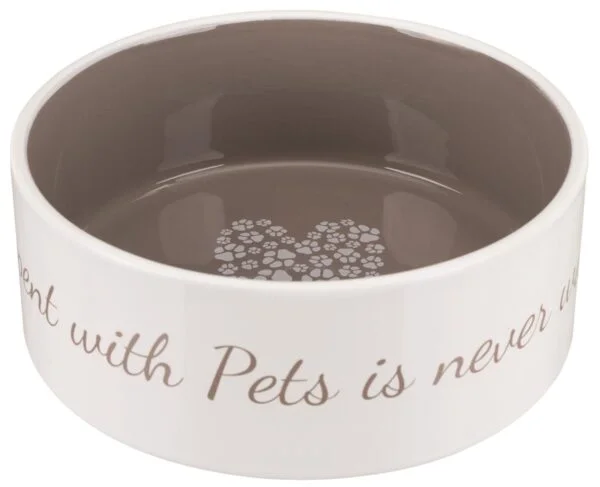 Keramikkskål Pet's Home cream/taupe 0,8L ø16cm