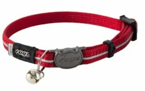 Rogz Alleycat Halsbånd Rød m/refleks XS 8mmx16,5-23cm