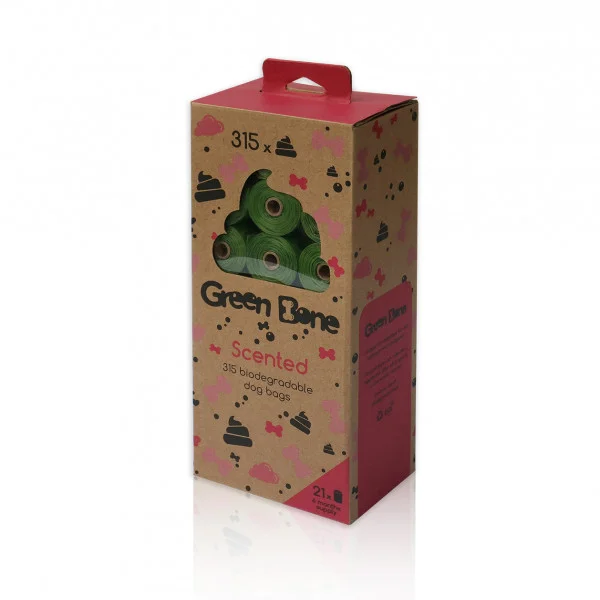 Green Bone bioposer pakke med 21 ruller (315 poser) refill Forest Berries