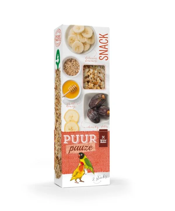 Puur sticks dvergpapegøye m/honning og dadler 2 stk 60g