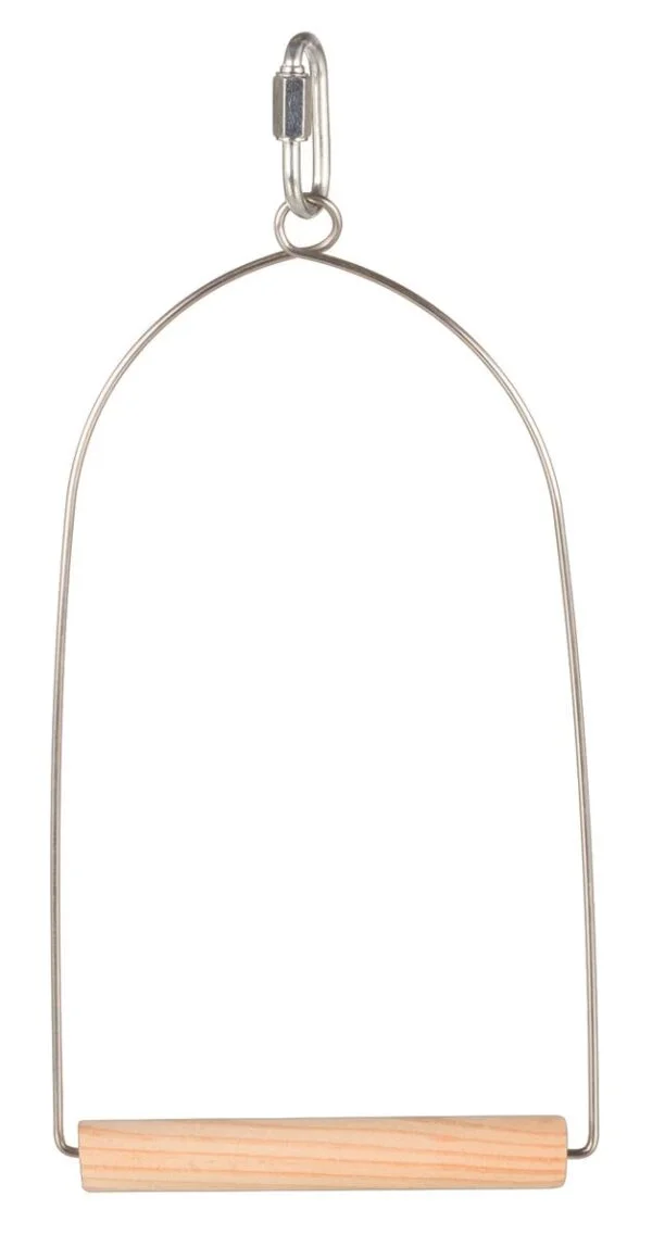 Fugleleke huske til undulat i tre m/ståloppheng 10,5x22,5cm