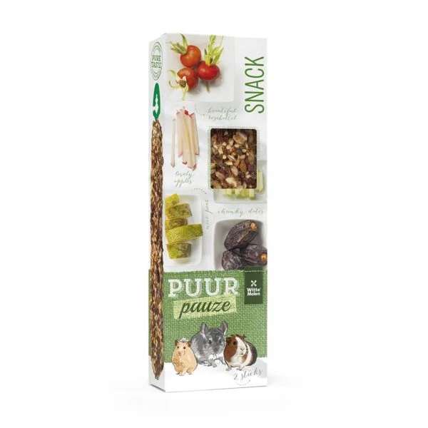 Puur sticks gnager m/pære og dadler 2 stk 180 g