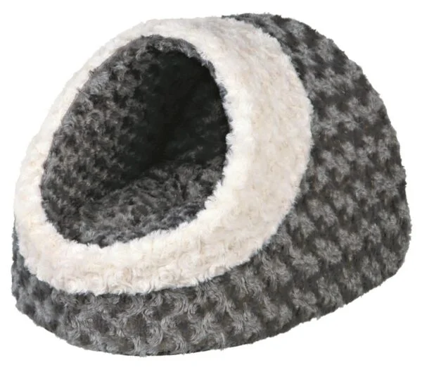 Kattehule Kaline plysj grå/cream 41x26x35cm