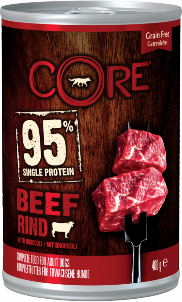 Core Dog 95 % Biff og brokkoli boks 400 g