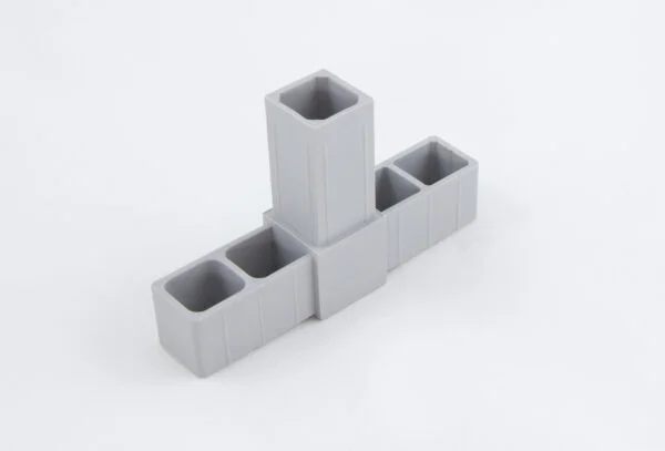 T-stykke i plast for 25x25mm firkantrør