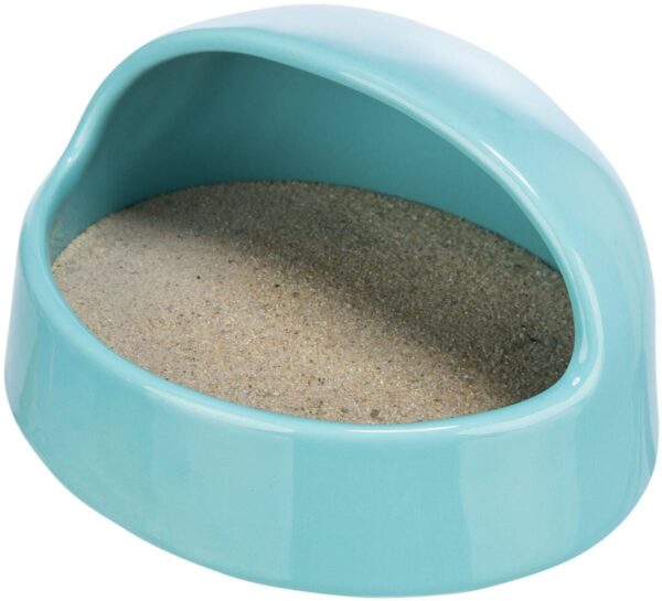 Sandbad m/tak keramikk turkis 16x8x14cm
