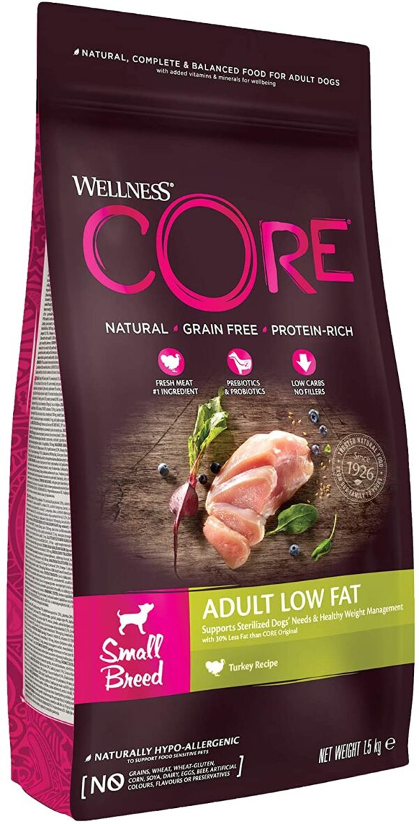 Core Dog Adult Small Breed Low Fat kalkun 1,5 kg