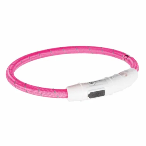 Trixie Flash lysring USB M-L 45cm/ø7mm pink