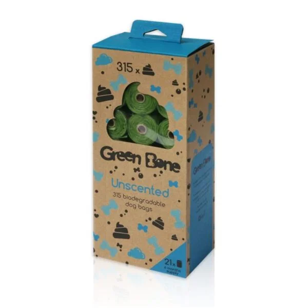 Green Bone bioposer pakke med 21 ruller (315 poser) refill Unscented