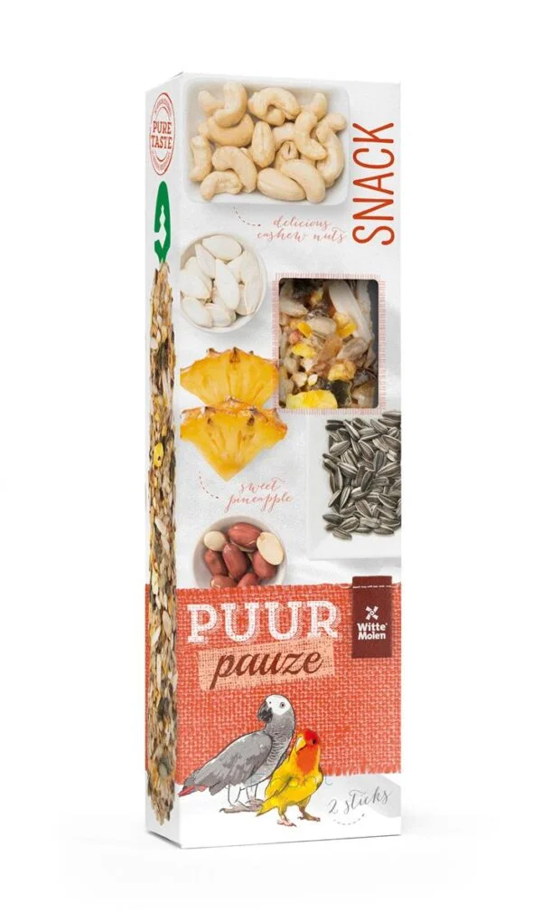 Puur sticks dvergpapegøye/papegøye m/ananas og peanut 2 stk 140 g