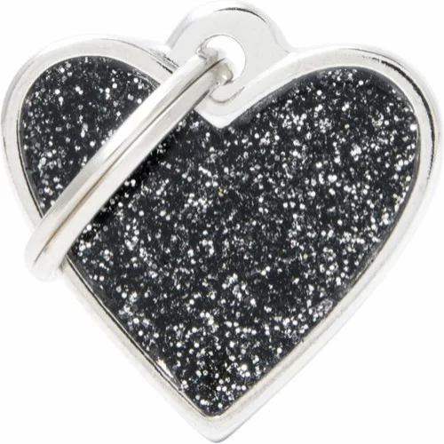 My Family Tags shine hjerte svart liten