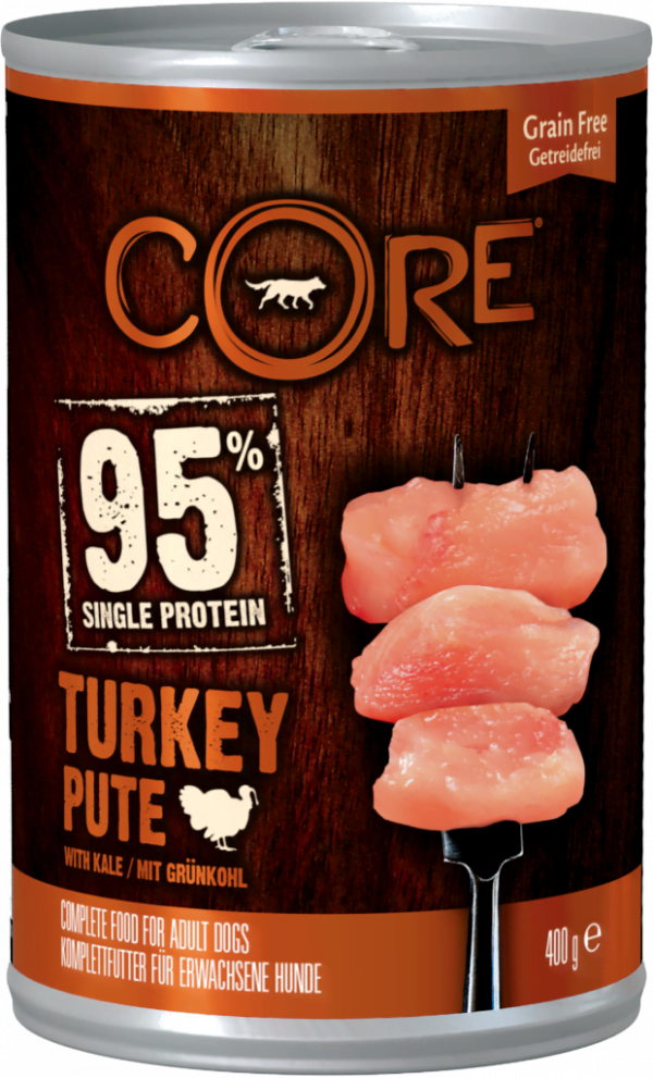 Core Dog 95 % Kalkun & kål boks 400 g