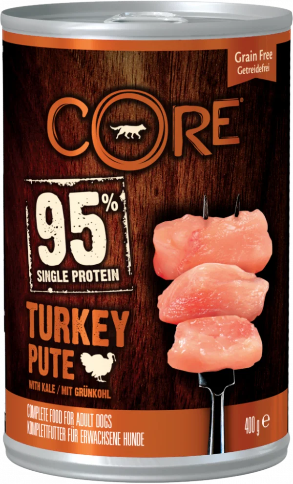 Core Dog 95 % Kalkun & kål boks 400 g