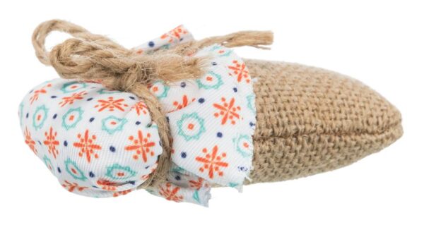 Katteleke Sekk i jute/stoff 8cm