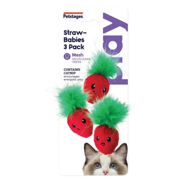 Petstages Katteleke Straw-Babies 3pk 3x10x3cm