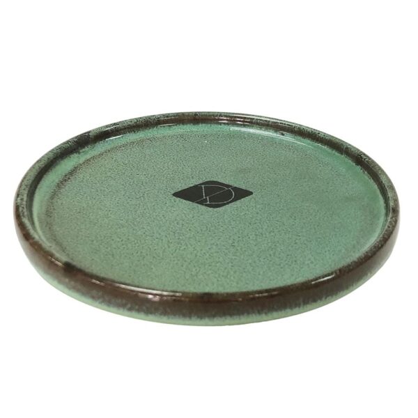 D&D Trendy Keramikkskål Jasper Flat Grønn ø13cm