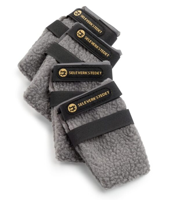 Seleverkstedet High Fleece dog boot potesokker grå 4pakk XL