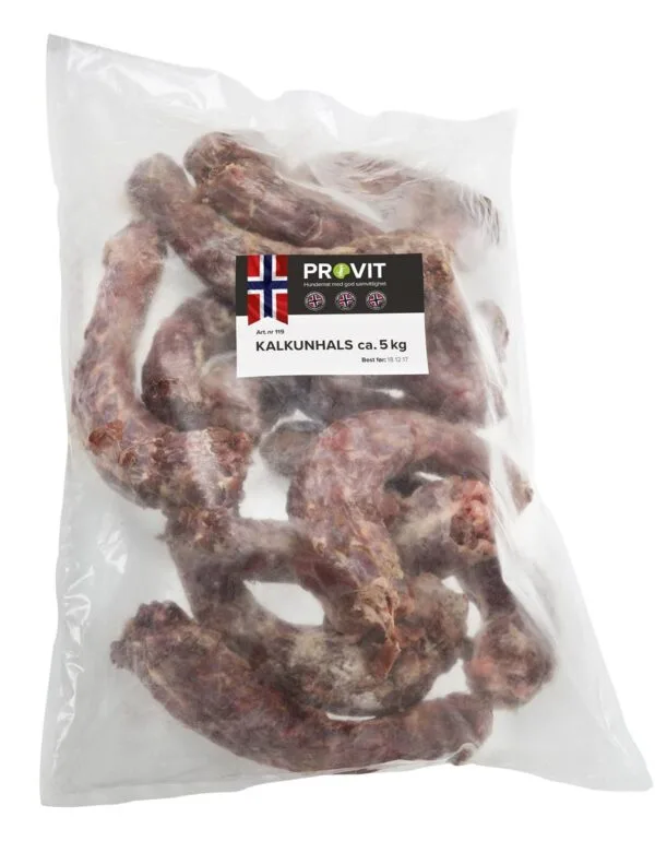 Provit frossent tygg kalkunhals 10kg blokk, ikke singel fryst