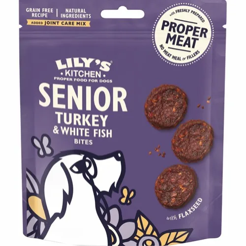 Lilys Kitchen Turkey & White Fish Bites for Senior Dogs 70g