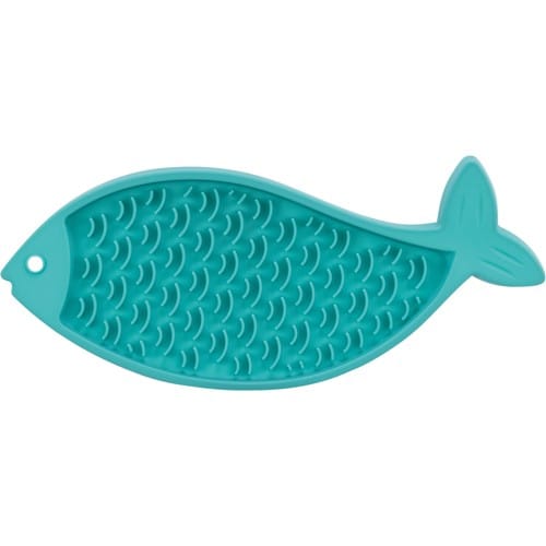 Slikkematt Lick'n'Snack i silikon blå fisk 28cm