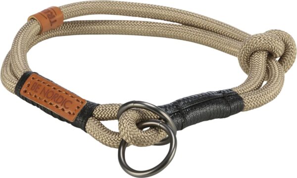 Be Nordic Halsbånd halvstrup Nylon sand/svart 30cm/ø6mm XS-S