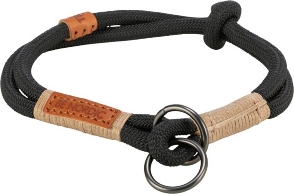 Be Nordic Halsbånd halvstrup Nylon svart/sand 30cm/ø6mm XS-S