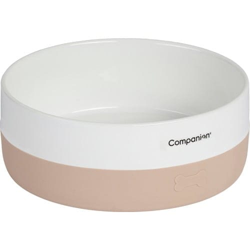 Companion Keramikkskål m/silikonbunn Hvit/beige 1,8L