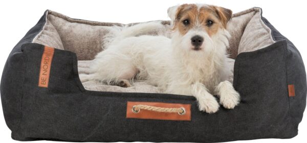 Hundeseng Be Nordic Canvas/Soft plysj Svart/sand 60x50cm