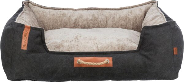 Hundeseng Be Nordic Canvas/Soft plysj Svart/sand 80x60cm