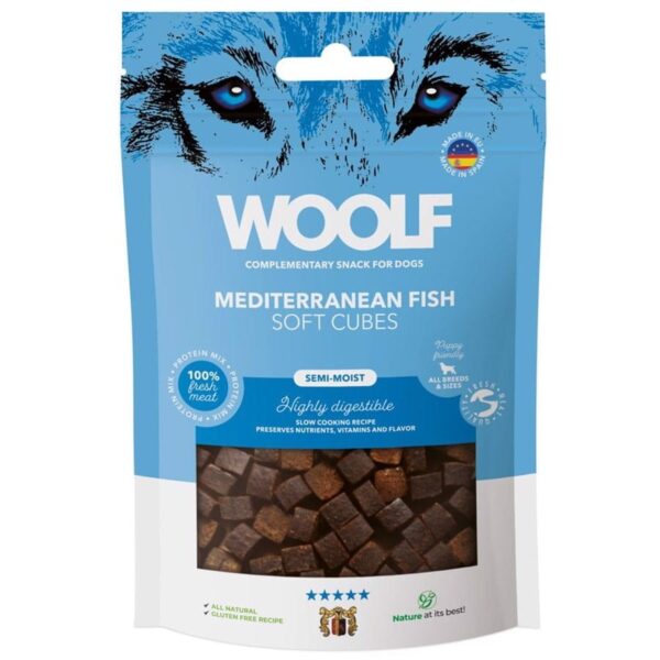 Woolf Soft Cubes Middelhavsfisk 100g