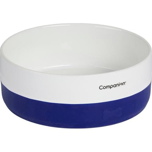 Companion Keramikkskål m/silikonbunn Hvit/blå 0,4L