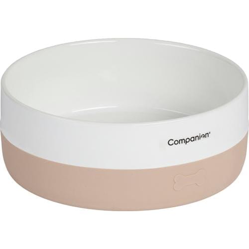 Companion Keramikkskål m/silikonbunn Hvit/beige 1L