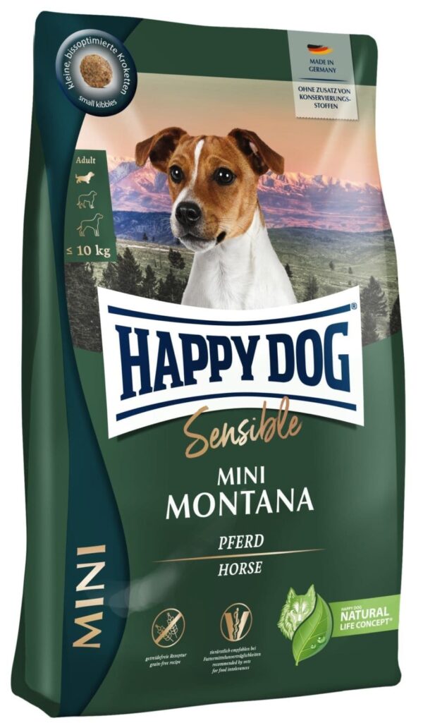 Happy Dog Sensitive mini Montana m/hest 800g